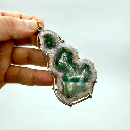 Amatista rodaja colgante en plata de ley - MUNAY MINERALES MALLORCA