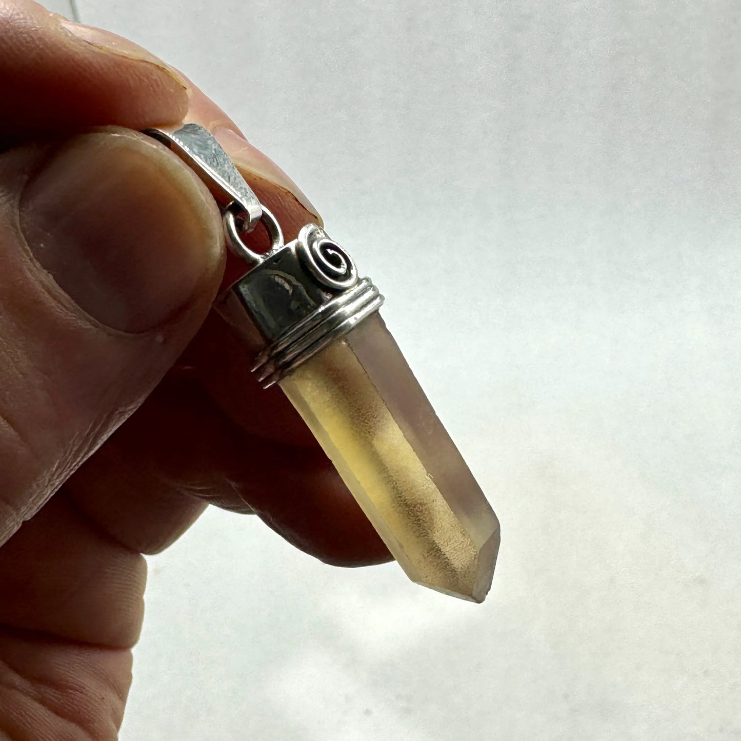 Citrino natural colgante en plata de ley - MUNAY MINERALES MALLORCA