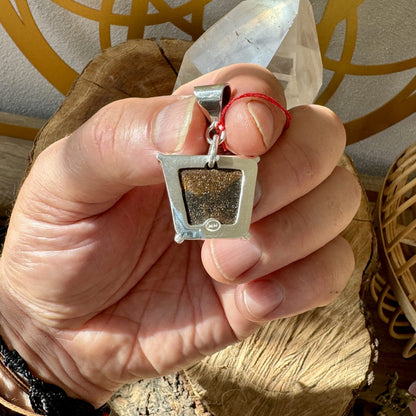 Boulder opal pendant in sterling silver