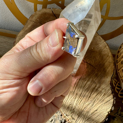 Boulder opal pendant in sterling silver