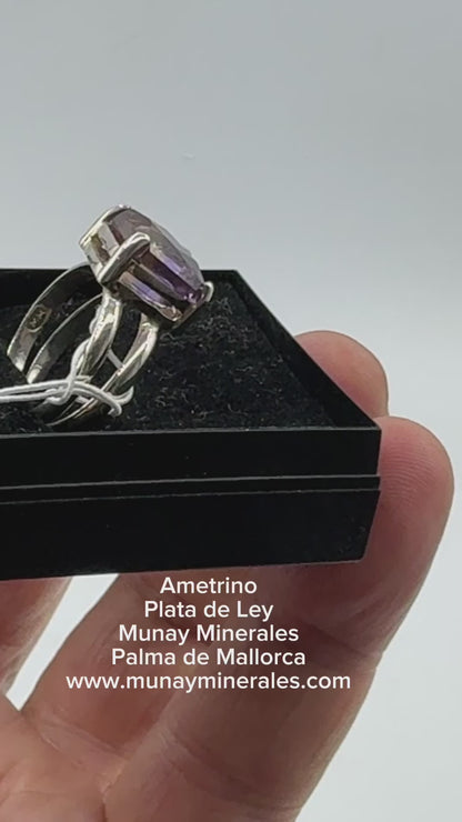 Ametrine ring in sterling silver