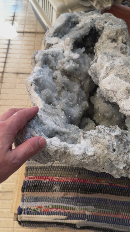 Celestina Celestita geoda gigante 92 kg. la más grande de Europa