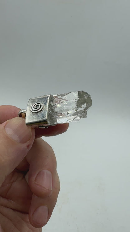Himalayan quartz pendant in sterling silver
