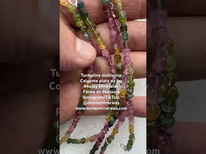 Multicolor tourmaline bracelet in sterling silver