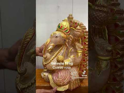 Dios Ganesha Ganesh Ganapati 19 kg. cuarzo rosa