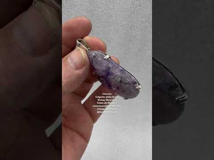 Charoita colgante plata de ley