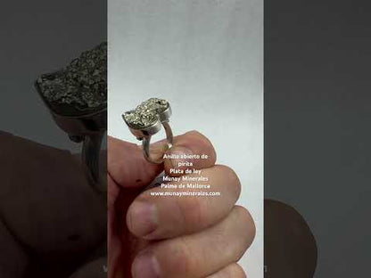 Anillo de pirita corazón plata de ley