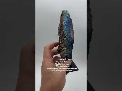 Drusa de amatista titanium aura