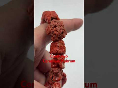 Coral Corinto Corallium Rubrum colgante con plata de ley