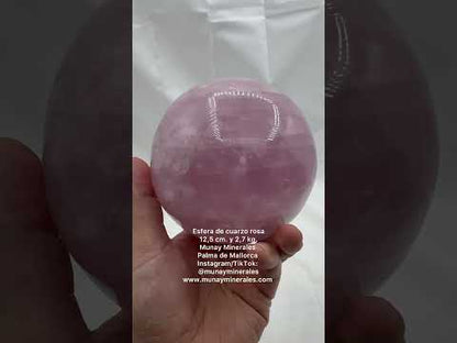 Rose quartz sphere 12.5 cm. And 2.7 kg.
