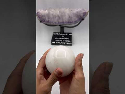 Esfera de cuarzo lechoso 85 mm