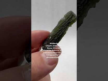 Moldavita tectita impactita colgante plata de ley