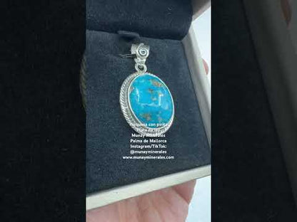 Turquesa colgante en plata de ley