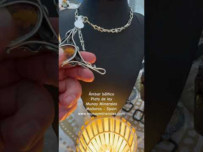 Ámbar báltico colgante de plata de ley