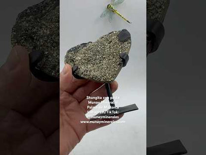Corazón de shungita con pirita