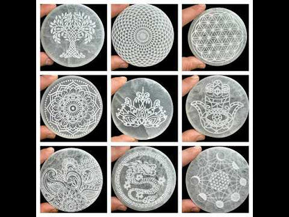 Selenita discos rodajas geometría sagrada y símbolos