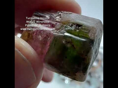 Turmalina bicolor verde y rosa