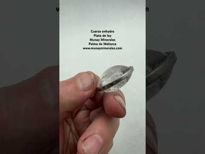 Cuarzo enhydro colgante corazón plata ley