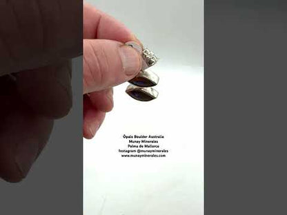 Ópalo boulder colgante en plata de ley
