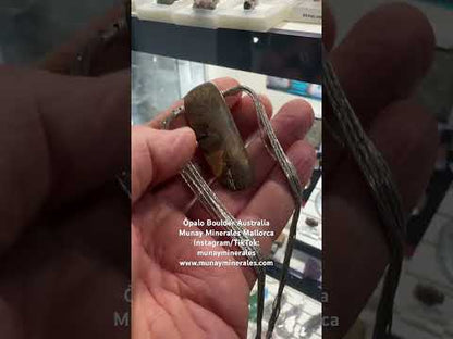 Ópalo boulder colgante en plata de ley