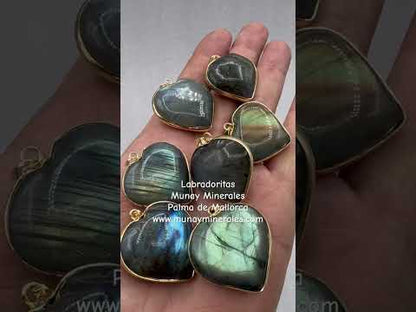 Labradorita colgante corazón