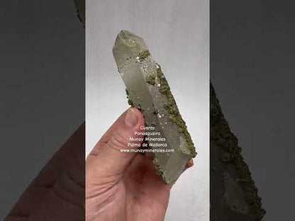 Cuarzo biterminado con siderita y pirita Panasqueira Portugal