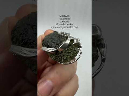 Moldavita tectita impactita colgante plata de ley