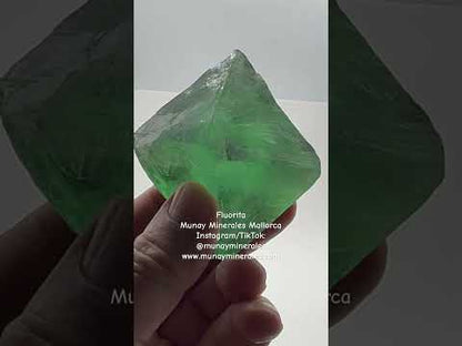 Large octahedral green fluorite