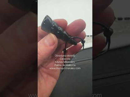 Obsidiana dorada caracola colgante