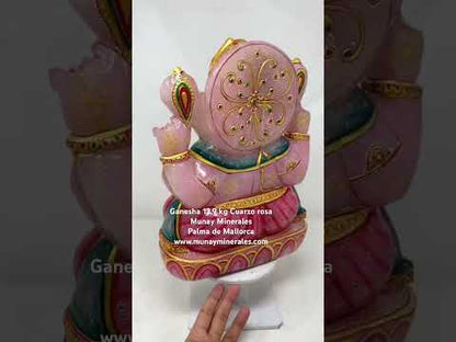 Dios Ganesha Ganesh Ganapati 13,9 kg. cuarzo rosa