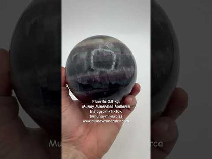 Fluorite sphere, 2.8 kg, 12 cm. Munay Minerals, Mallorca