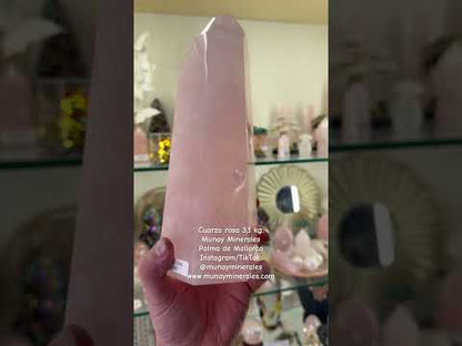 Rose quartz point 3.1 kg. Munay Minerals Mallorca