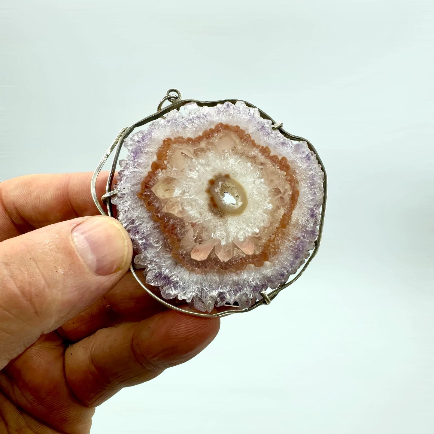 Amatista rodaja colgante en plata de ley - MUNAY MINERALES MALLORCA