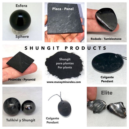 Pirámide shungit 13 cm. pulida shungita protección contra EMF